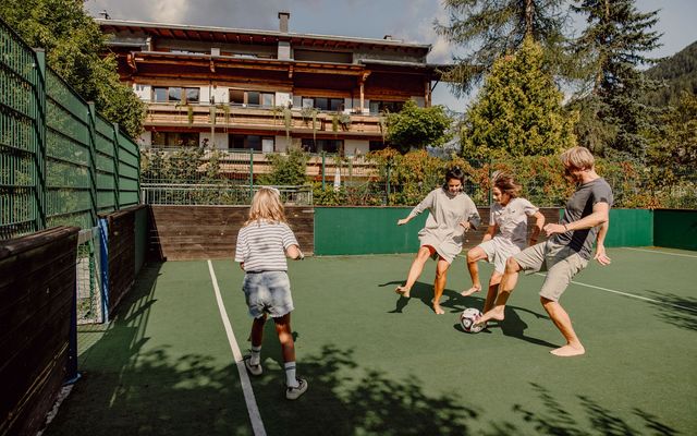 Familienpicknick hoch oben im Berggarten