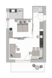 Studio für 2-4 Personen
