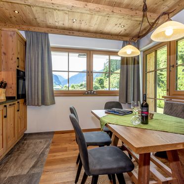 Kitchen with dining table, Raingrub Chalets, Großarl, Salzburg, Austria