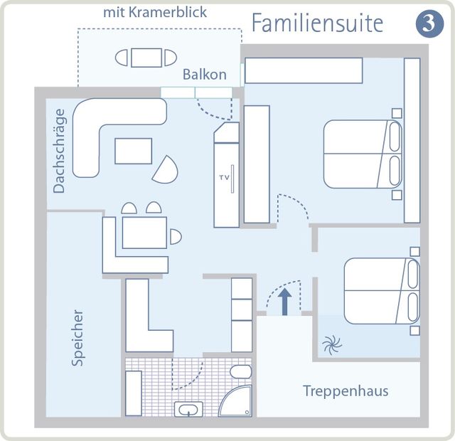 Familiensuite mit Zugspitzblick 2-4/6 Personen image 9 - Gästehaus Ferienhaus Marianne 
