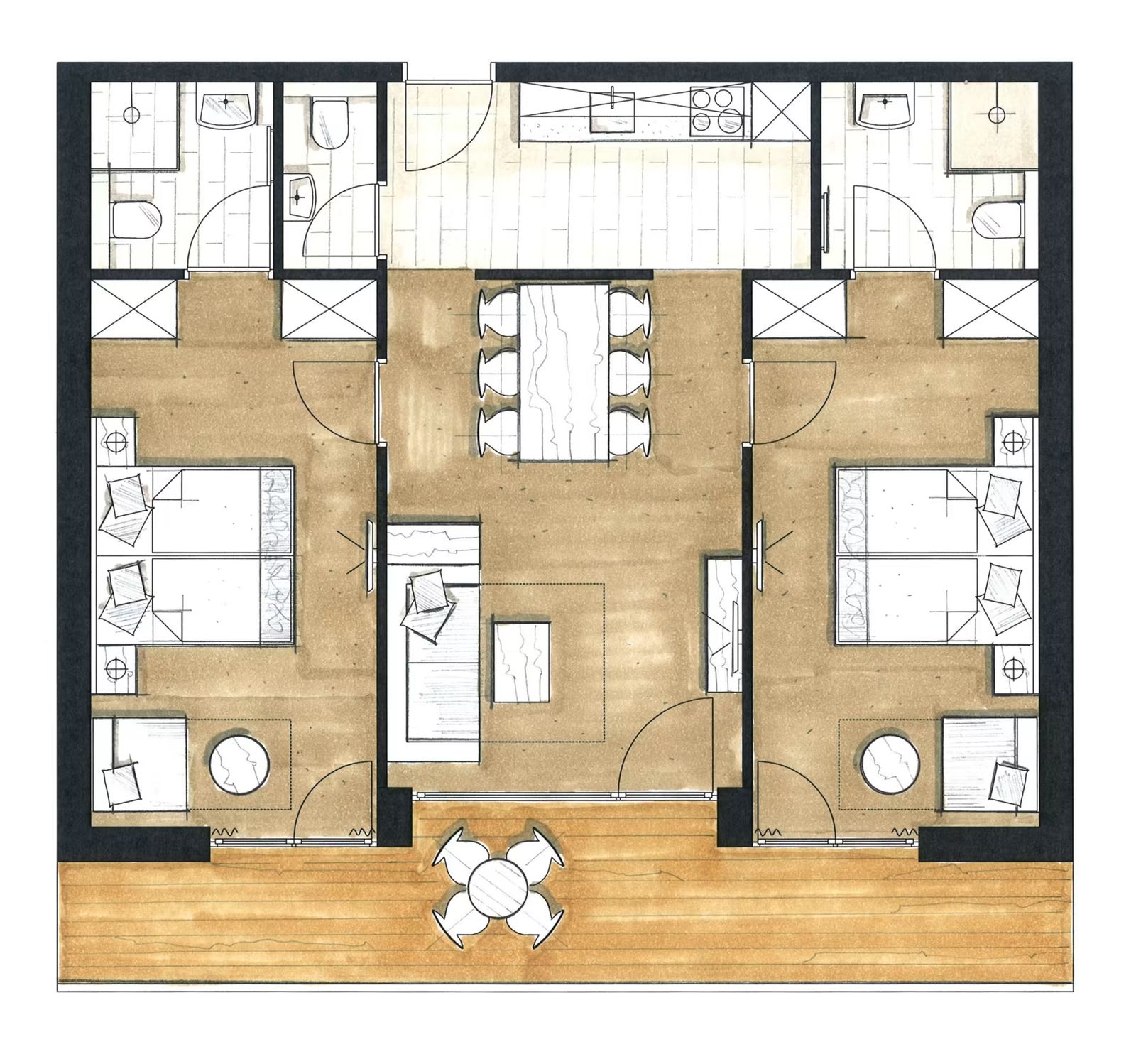 Appartement B Comfort Terrasse image 12 - Ferienanlage Central GmbH