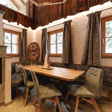 Living area with fire place, Alpin Chalet Stern, Großarl, Salzburg, Austria