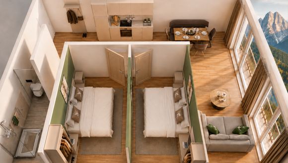 Apartment 2 Schlafzimmer mit Balkon Zimmerbild #1