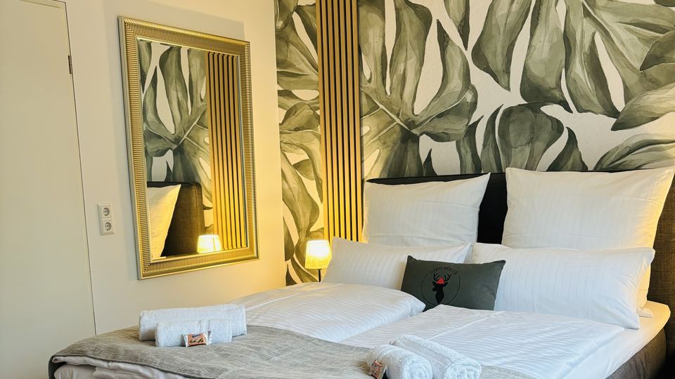 Innenansicht Schlafzimmer mit Doppelbett