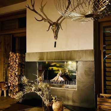 Living area, Chasa Sentima, Sent, Grisons, Switzerland