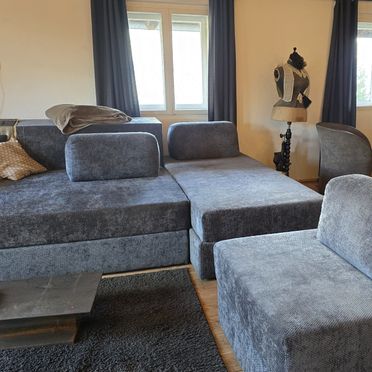 Wohnbereich, Obersteinerhof-Hütte Atelier, Luttach, Trentino-Südtirol, Italien