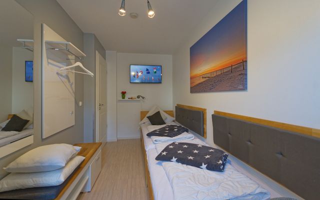 Schlafzimmer mit 2 Einzelbetten